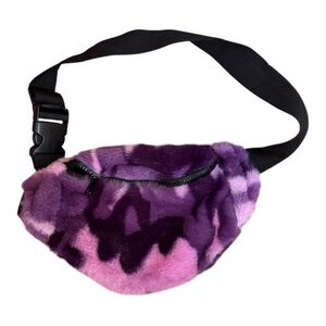 Purple and Pink Faux Fur Fanny Pack